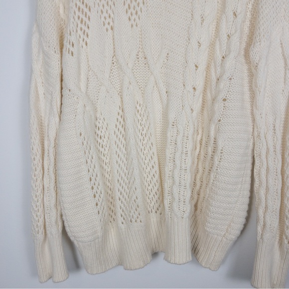 Athleta Wool Cashmere Ivory Bedford Cable Knit Sweater - Picture 12 of 15